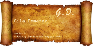 Gila Demeter névjegykártya